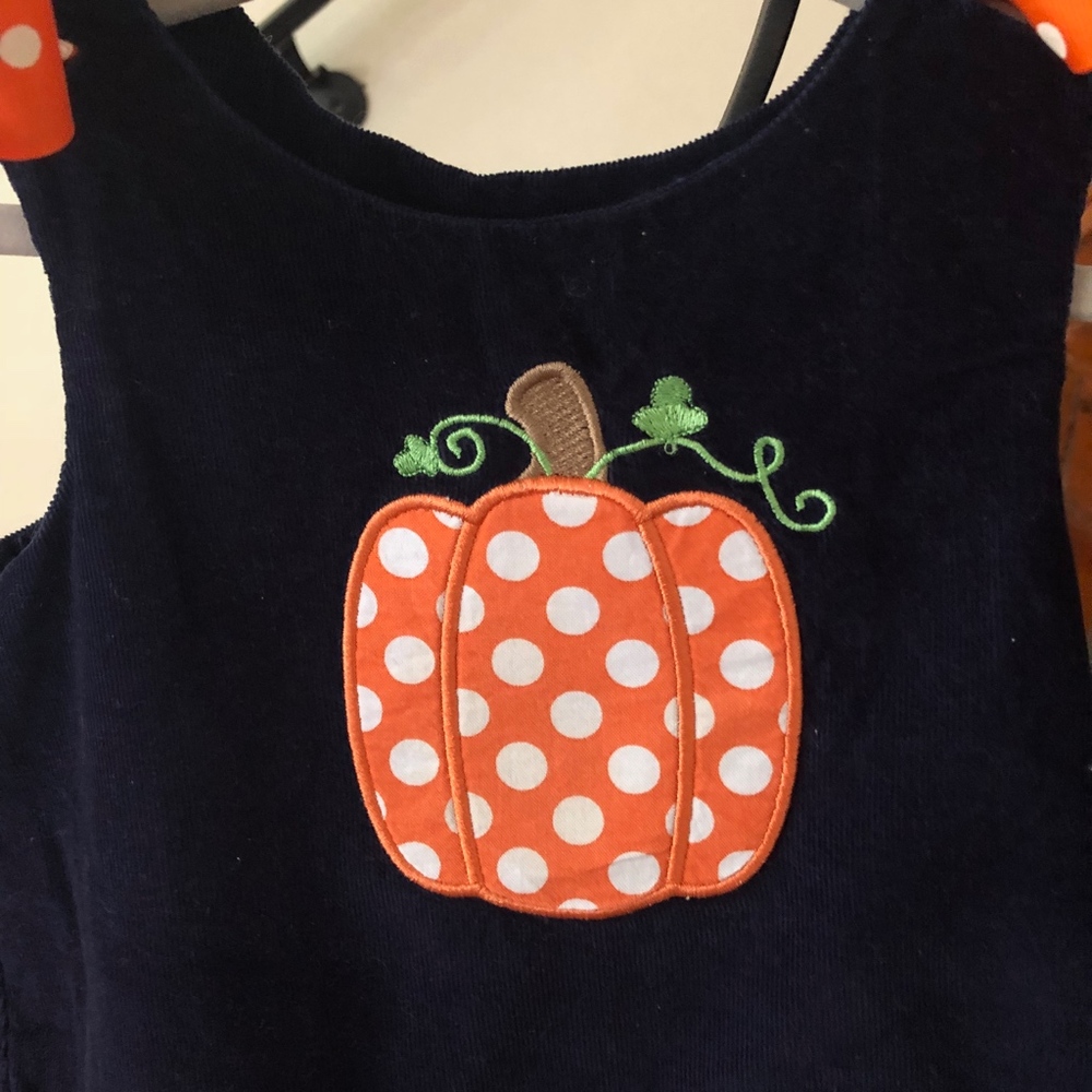 Girls Just Ducky Pumpkin Dress & Diaper Cover 12M - Picture 6 of 7